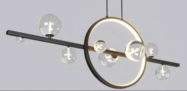 LED suspended ceiling lights Low-poly 3D model_0