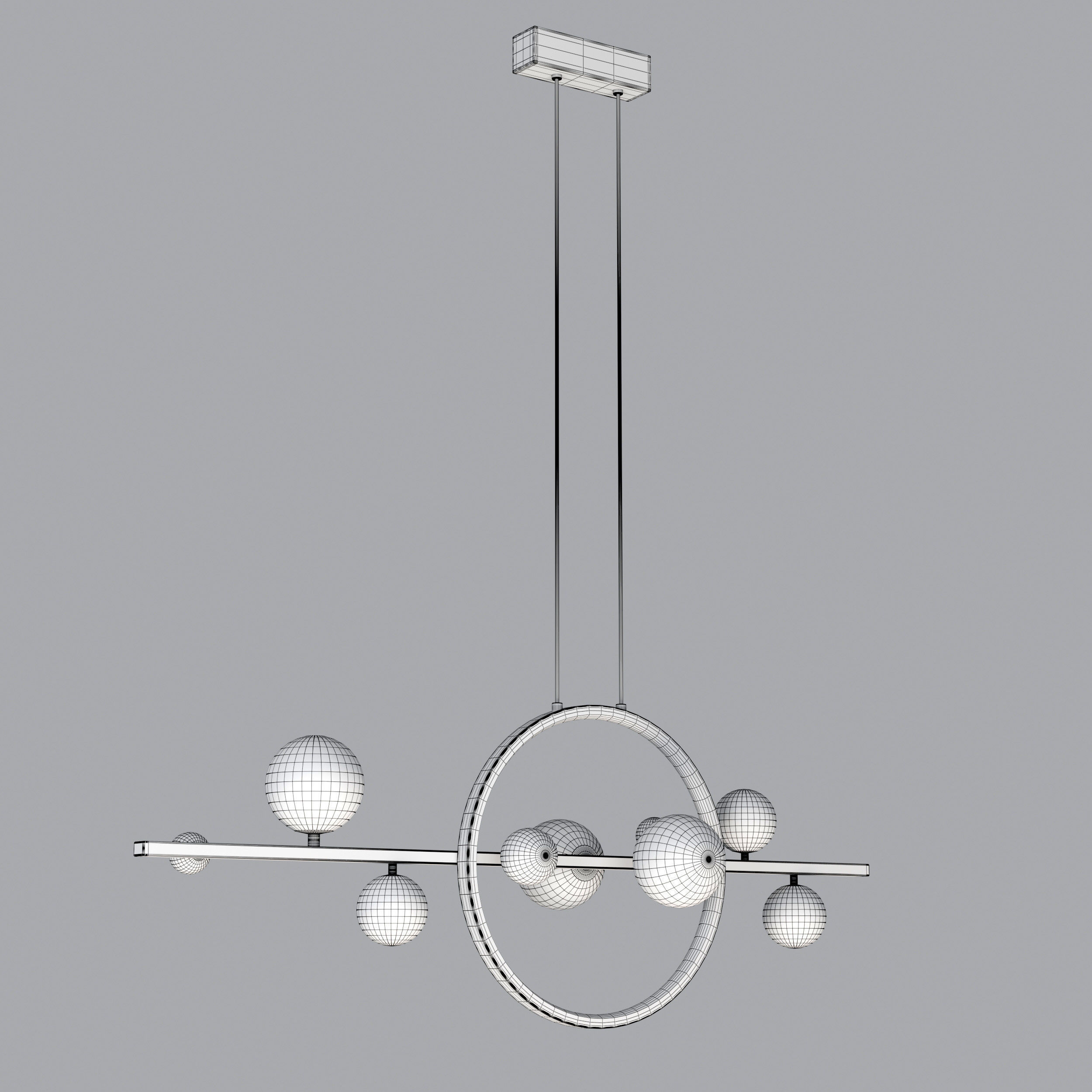 LED suspended ceiling lights Low-poly 3D model_3