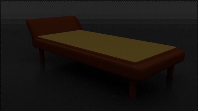 Mattress bed Low-poly 3D model_1