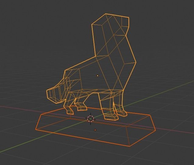 Dog Statue 3D model_1