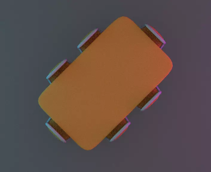 Dinning orange table Low-poly 3D model_0