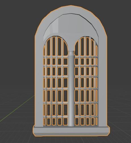 Window with bars Low-poly 3D model_1