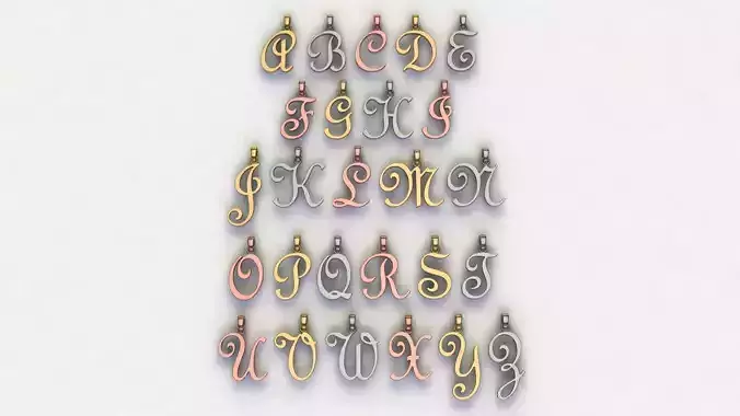 Alphabet Letter Pendants French