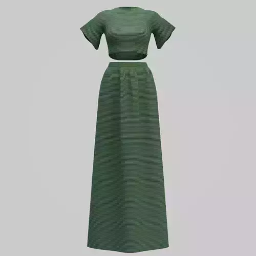 Female clothing - 2piece outfit Low-poly 3D model