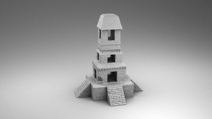 Stone tower of Maya 3D print model