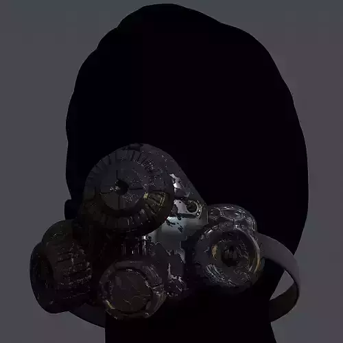 Gas mask helmet 3d model scifi Low-poly 
