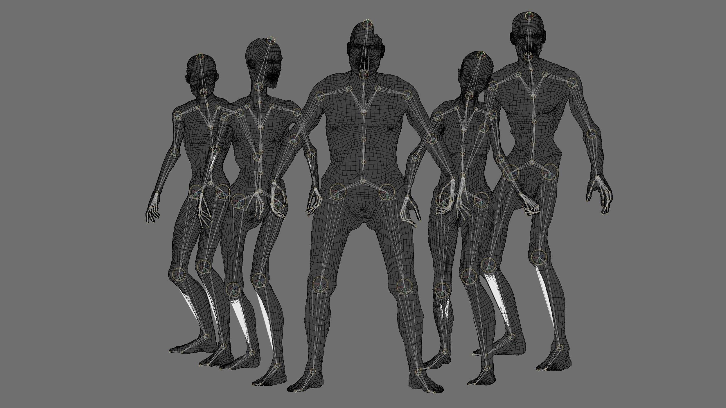 Zombie Pack Rigged Low-poly 3D model_7