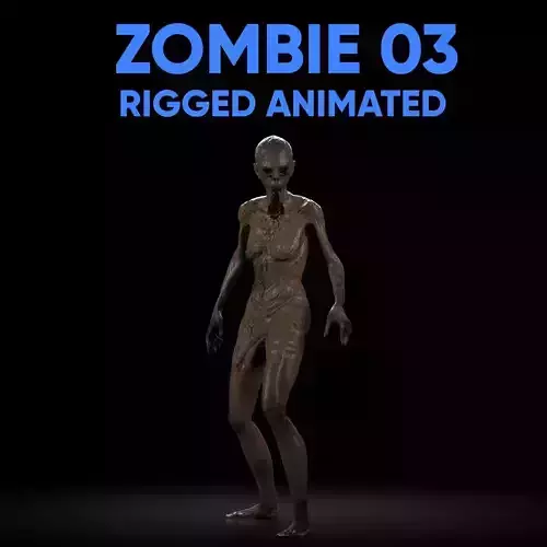 Zombie 03 Rigged Animated Lowpoly Low-poly 3D model