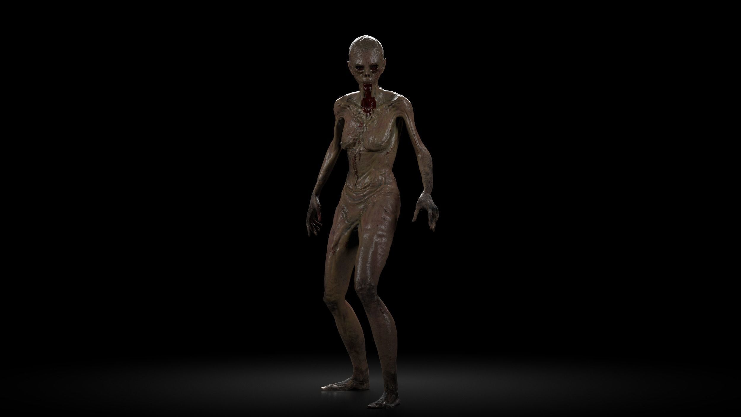 Zombie 03 Rigged Animated Lowpoly Low-poly 3D model_3