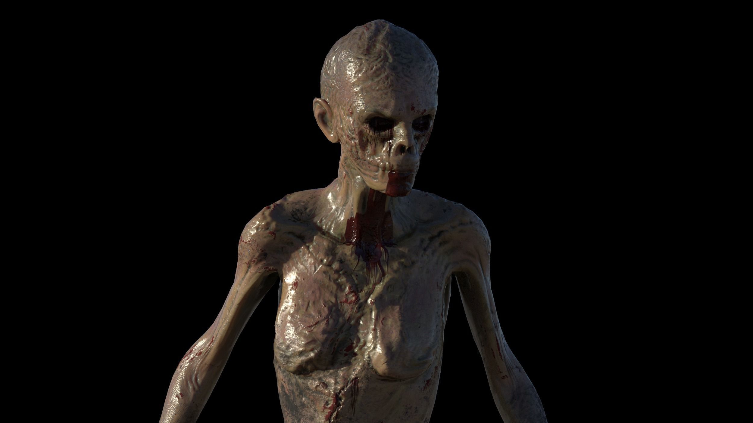 Zombie 03 Rigged Animated Lowpoly Low-poly 3D model_7