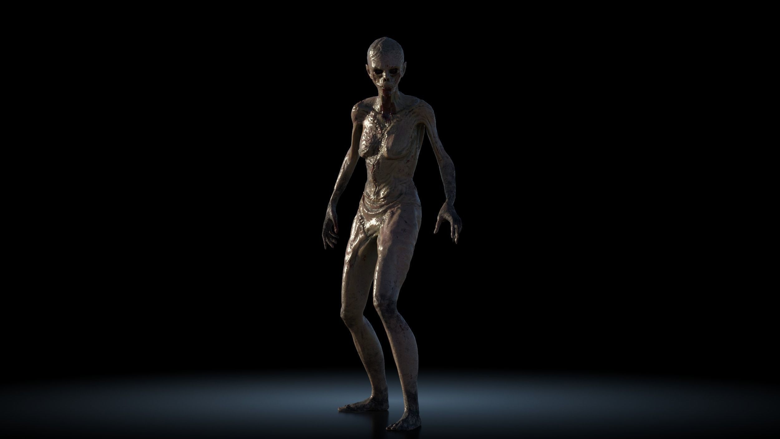Zombie 03 Rigged Animated Lowpoly Low-poly 3D model_4