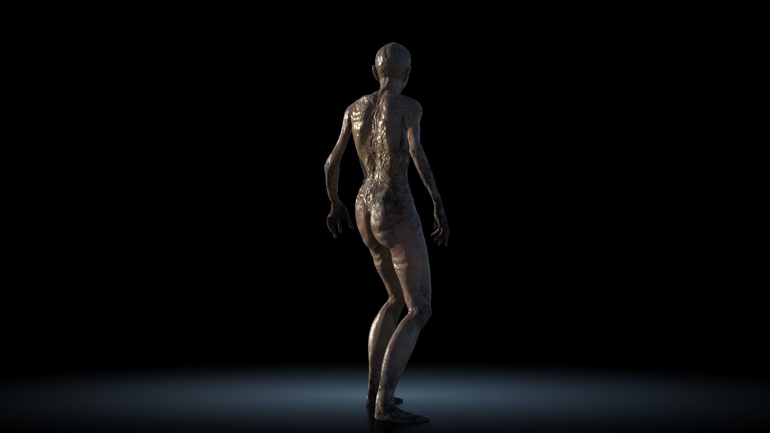 Zombie 03 Rigged Animated Lowpoly Low-poly 3D model_6