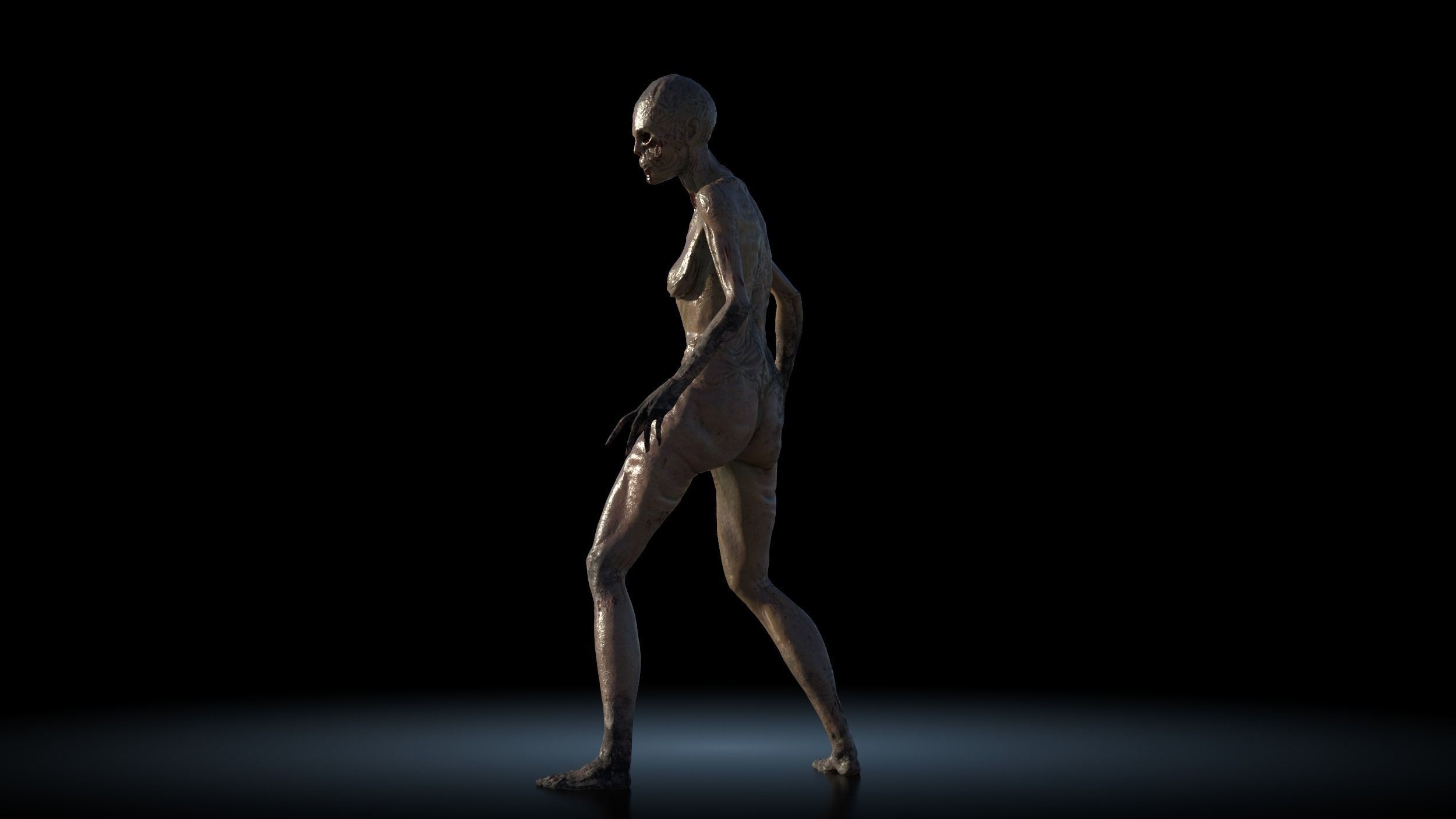 Zombie 03 Rigged Animated Lowpoly Low-poly 3D model_5