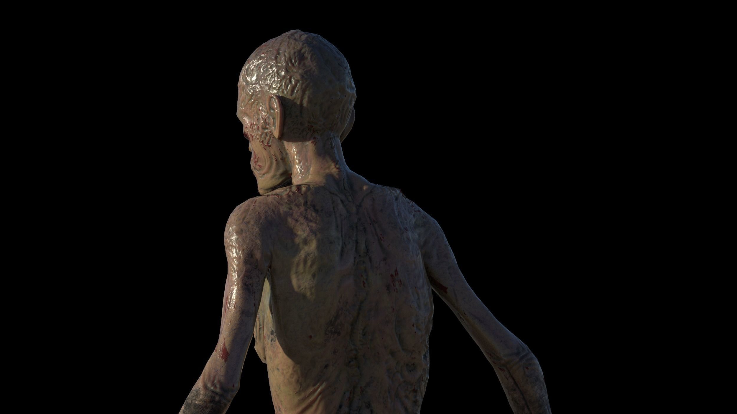 Zombie 03 Rigged Animated Lowpoly Low-poly 3D model_8