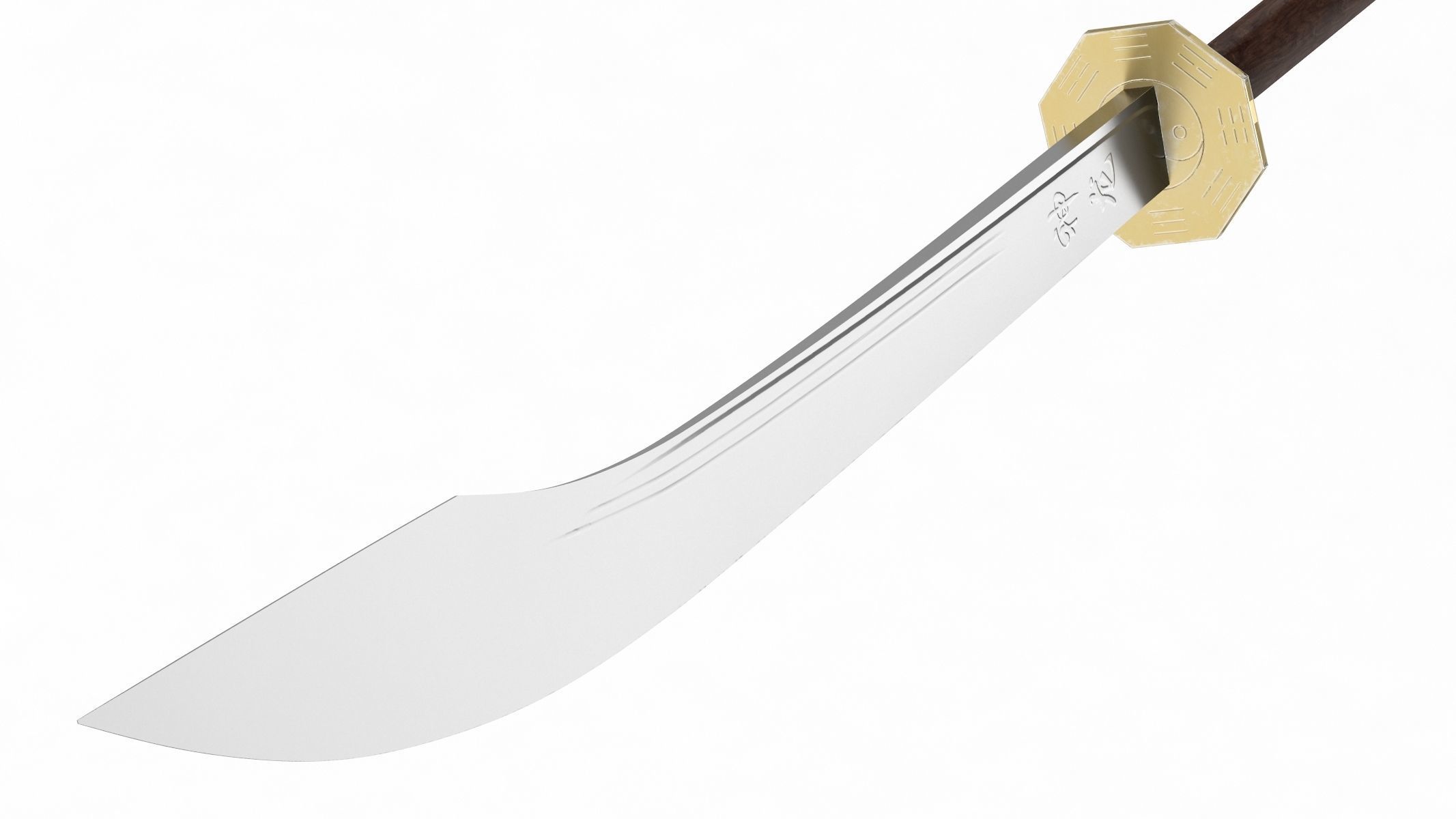 Baguadao sword Low-poly 3D model_3