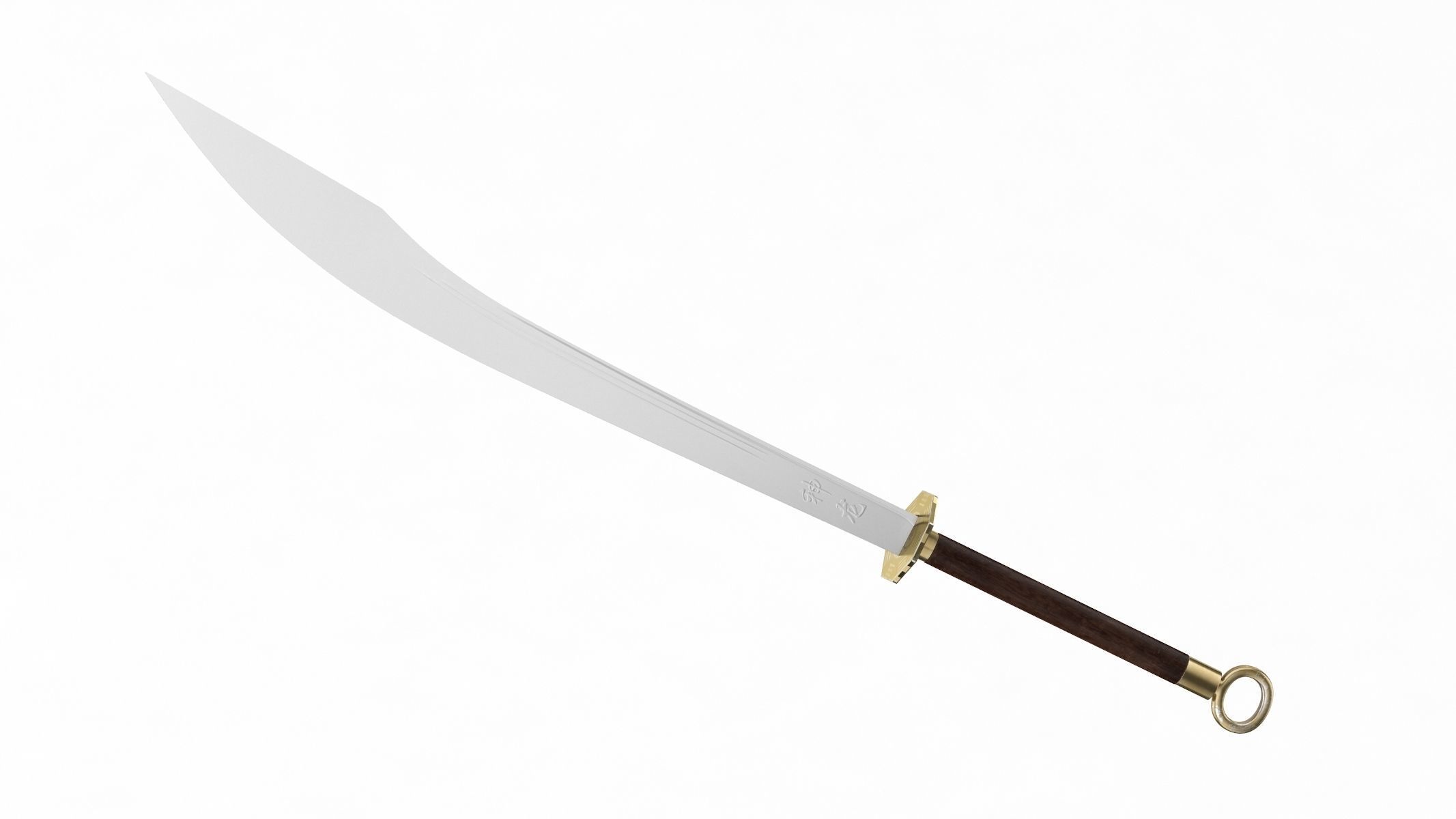 Baguadao sword Low-poly 3D model_1