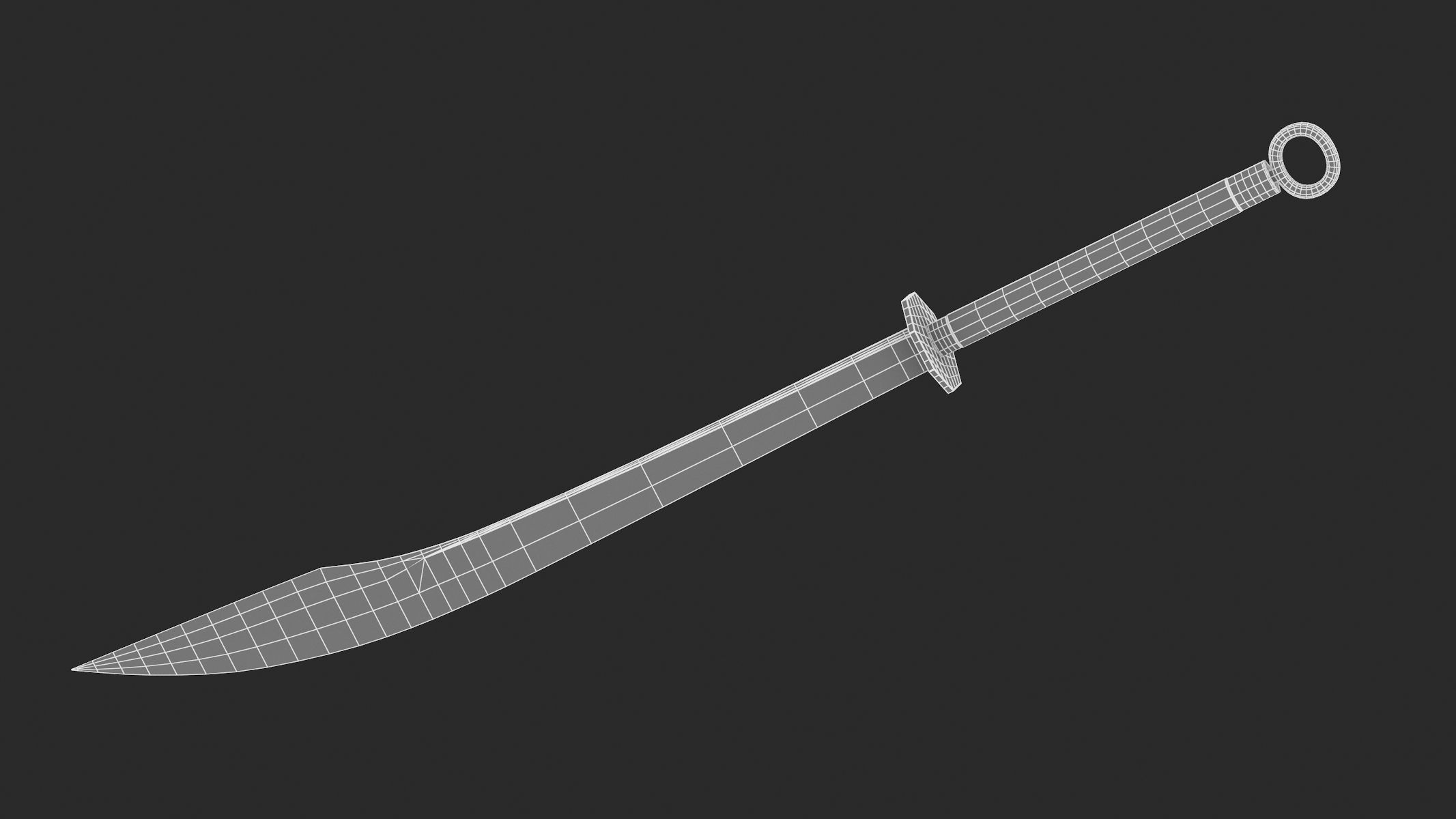 Baguadao sword Low-poly 3D model_7