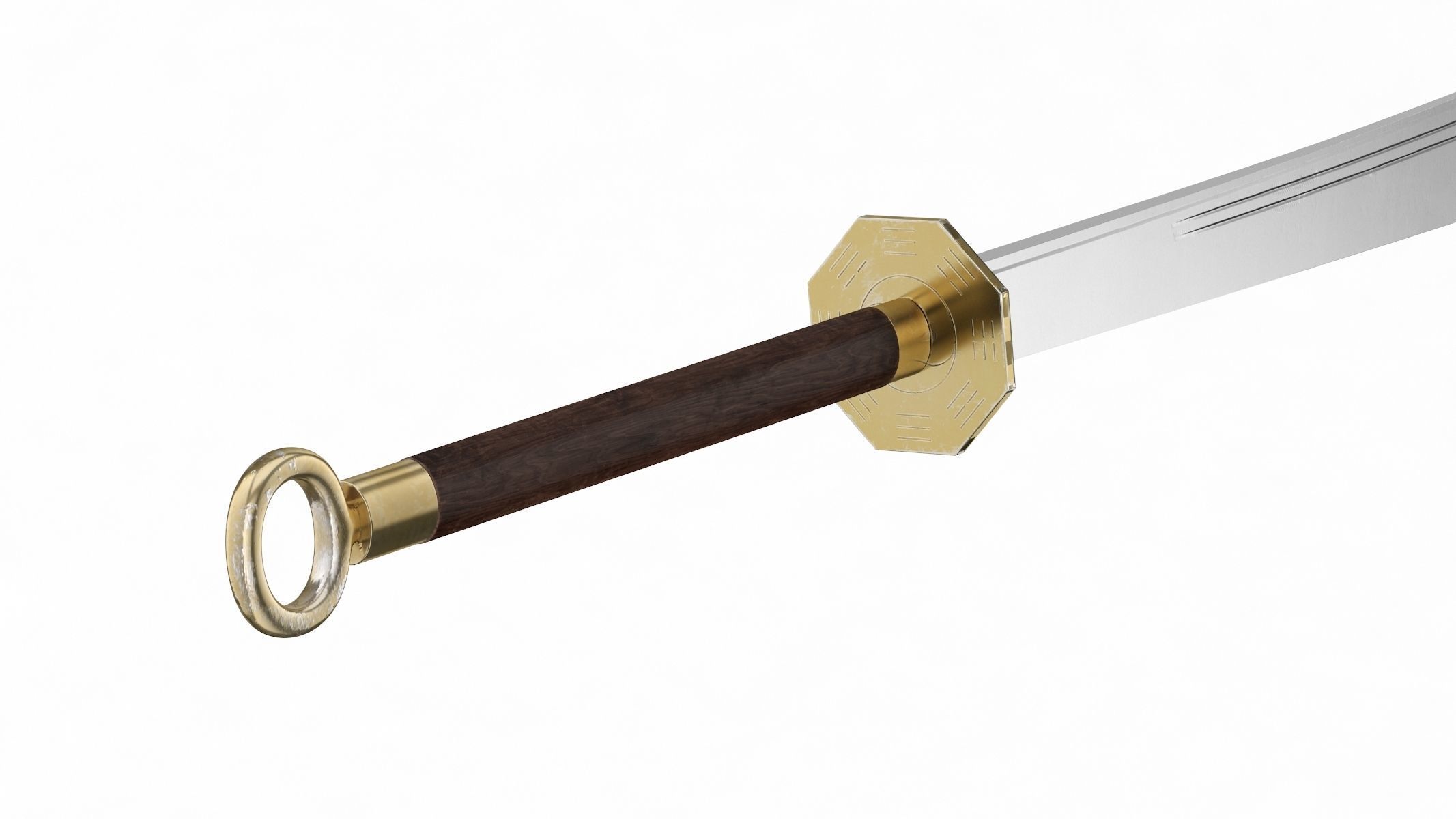 Baguadao sword Low-poly 3D model_4