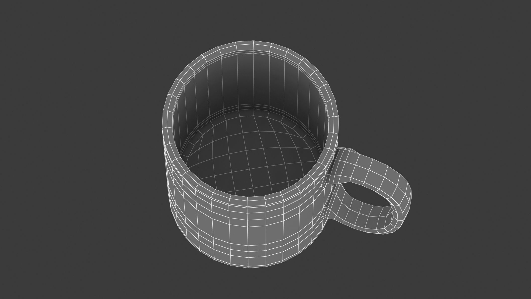 Black Matte Mug Low-poly 3D model_6