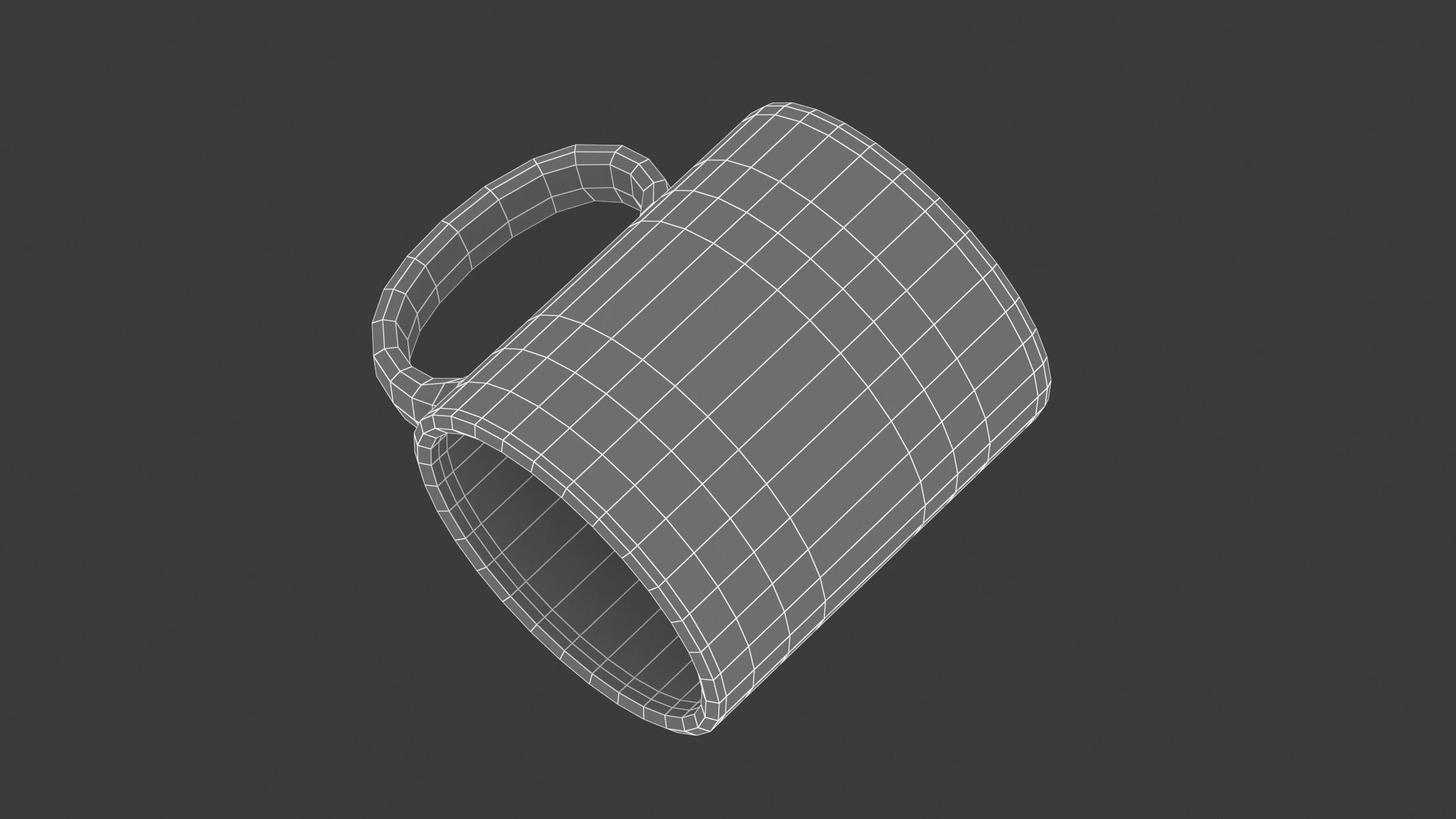 Black Matte Mug Low-poly 3D model_8