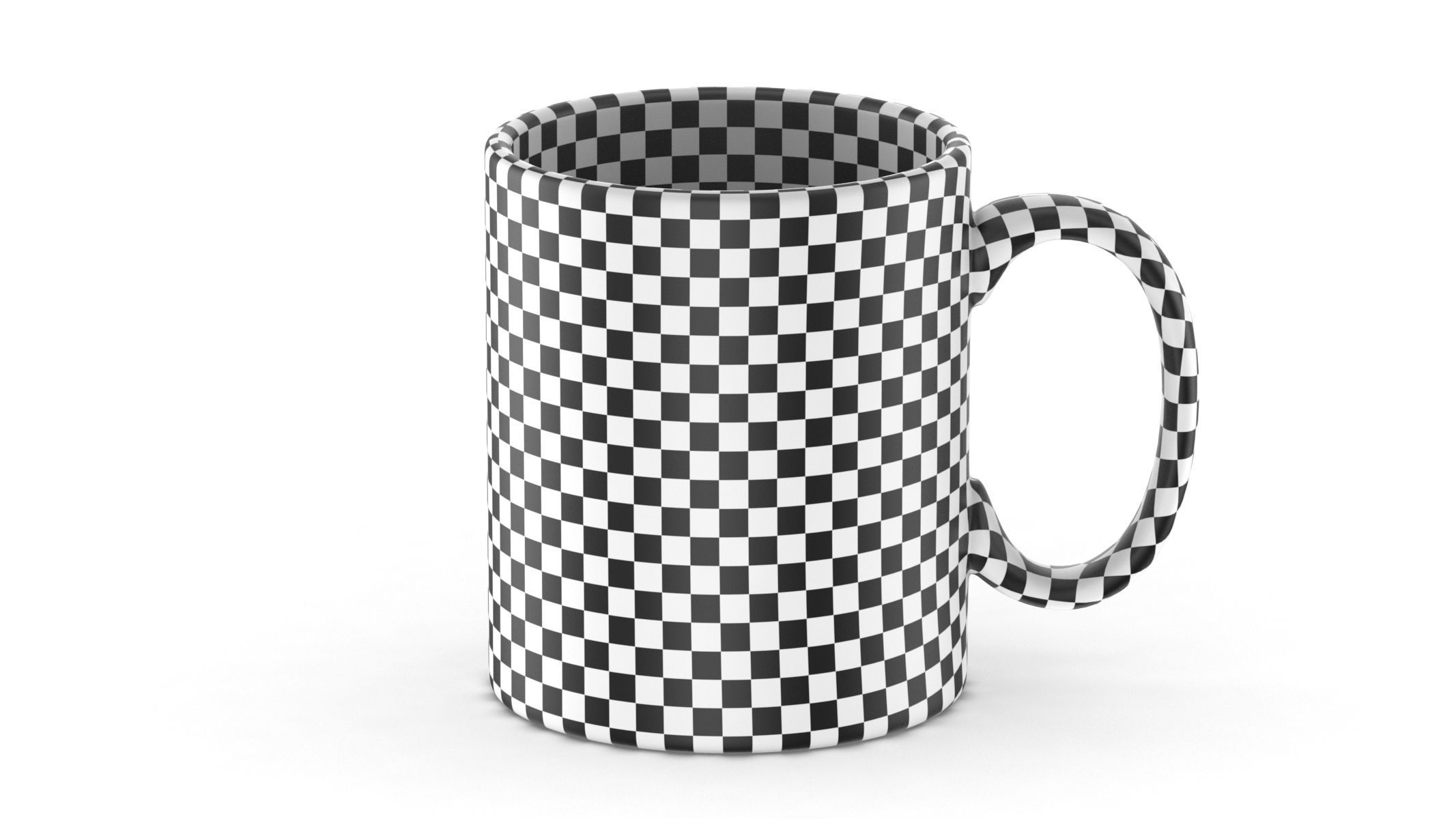 Black Matte Mug Low-poly 3D model_11