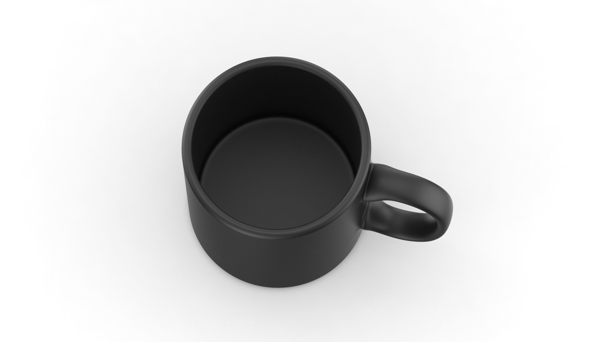 Black Matte Mug Low-poly 3D model_1