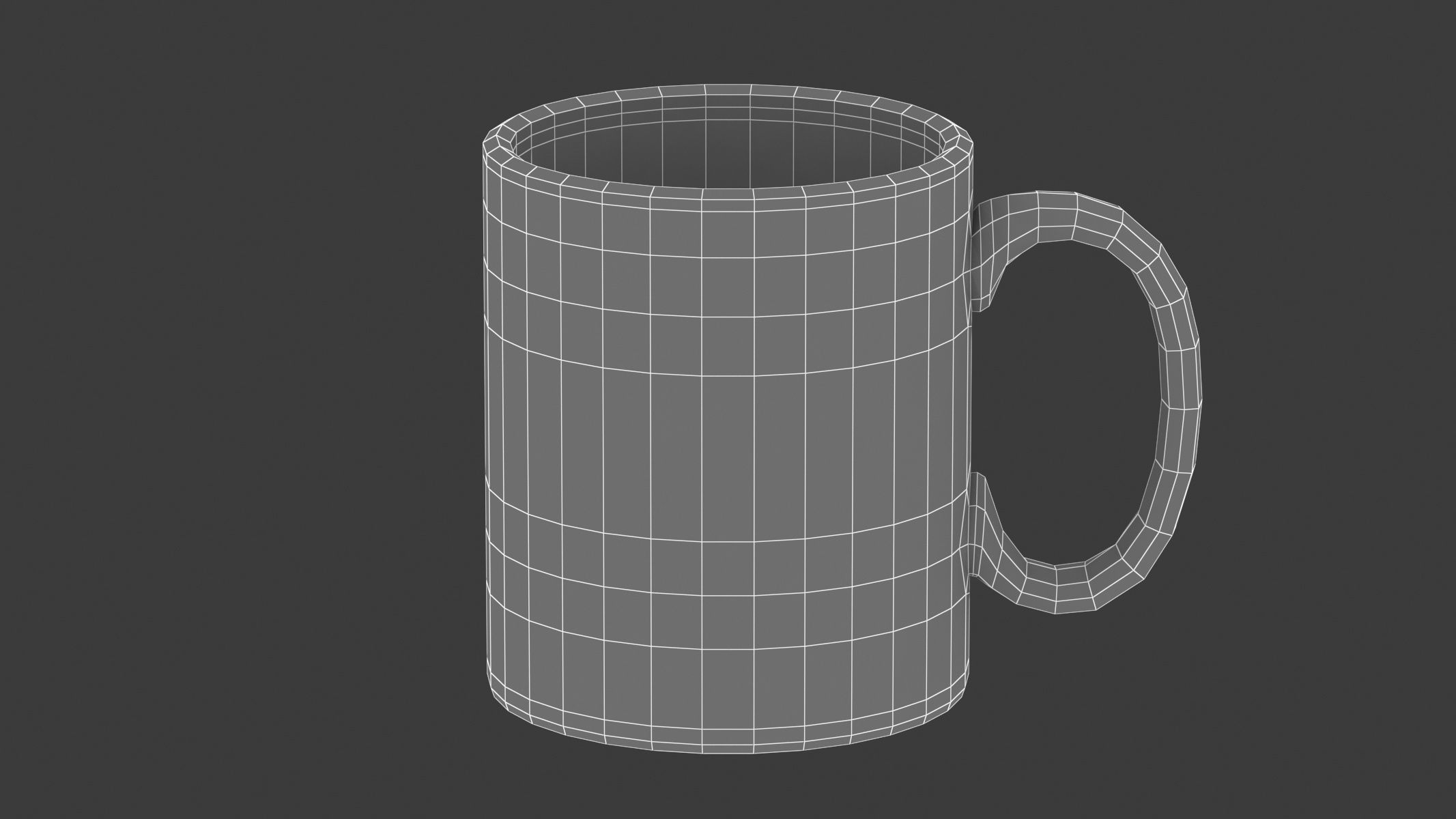 Black Matte Mug Low-poly 3D model_5