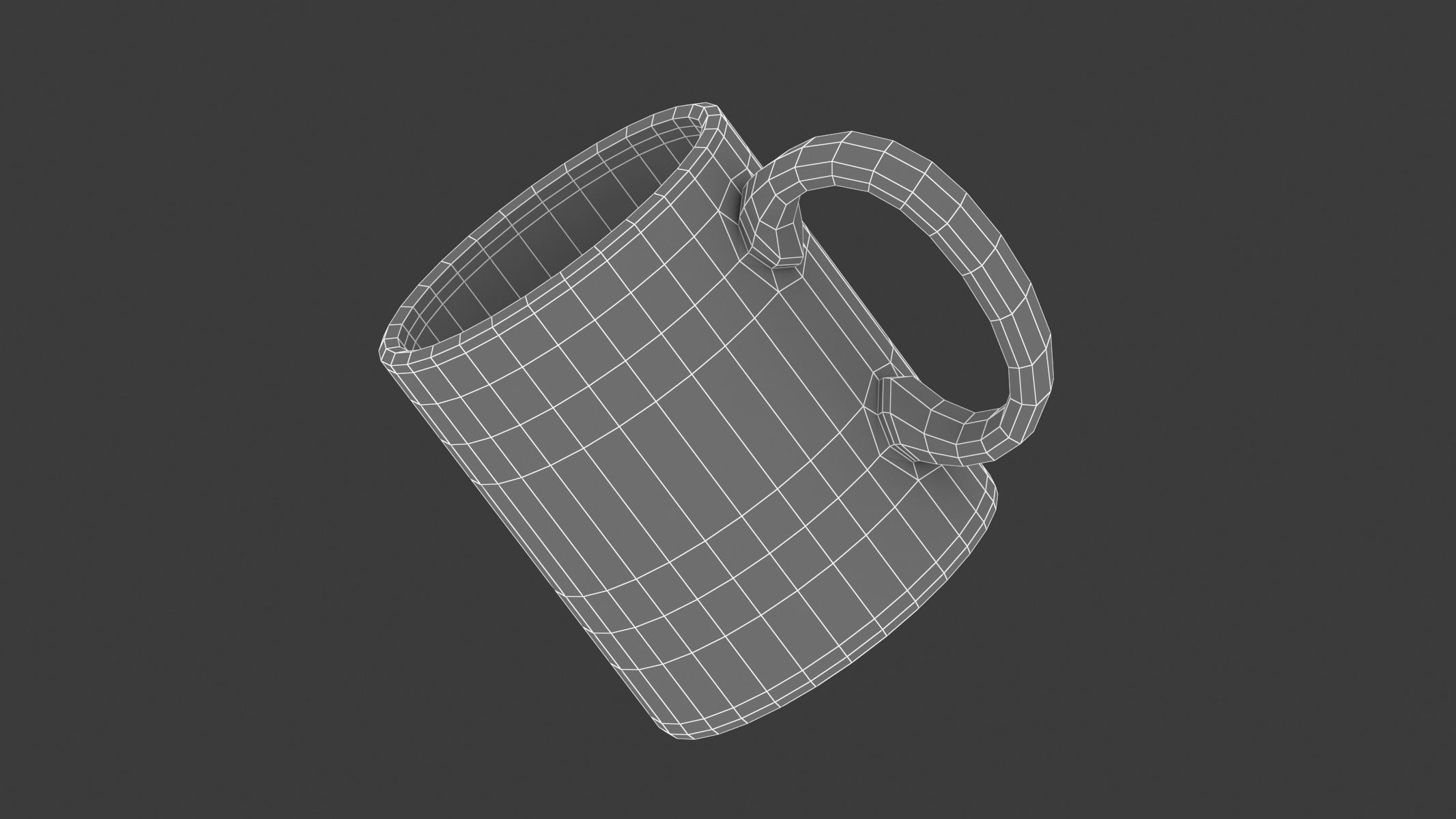 Black Matte Mug Low-poly 3D model_9