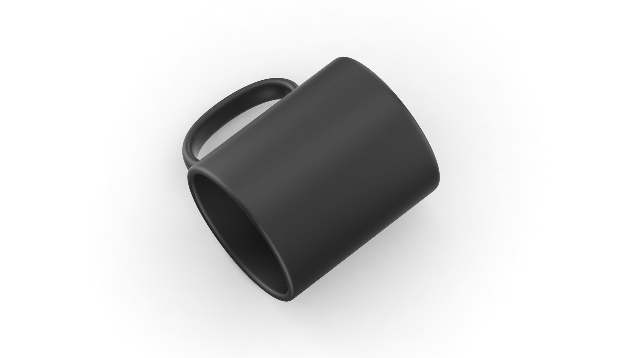 Black Matte Mug Low-poly 3D model_3
