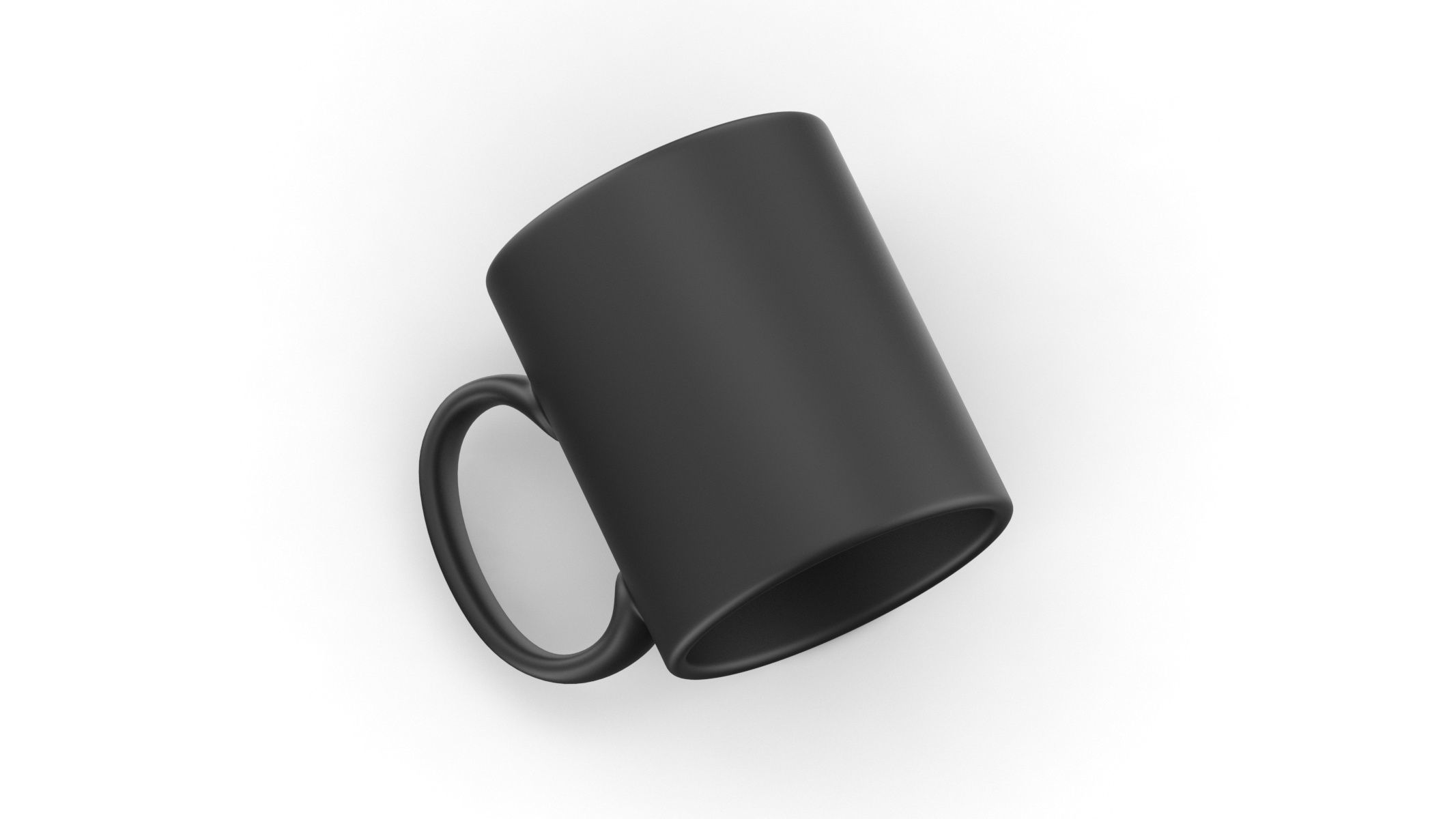 Black Matte Mug Low-poly 3D model_2