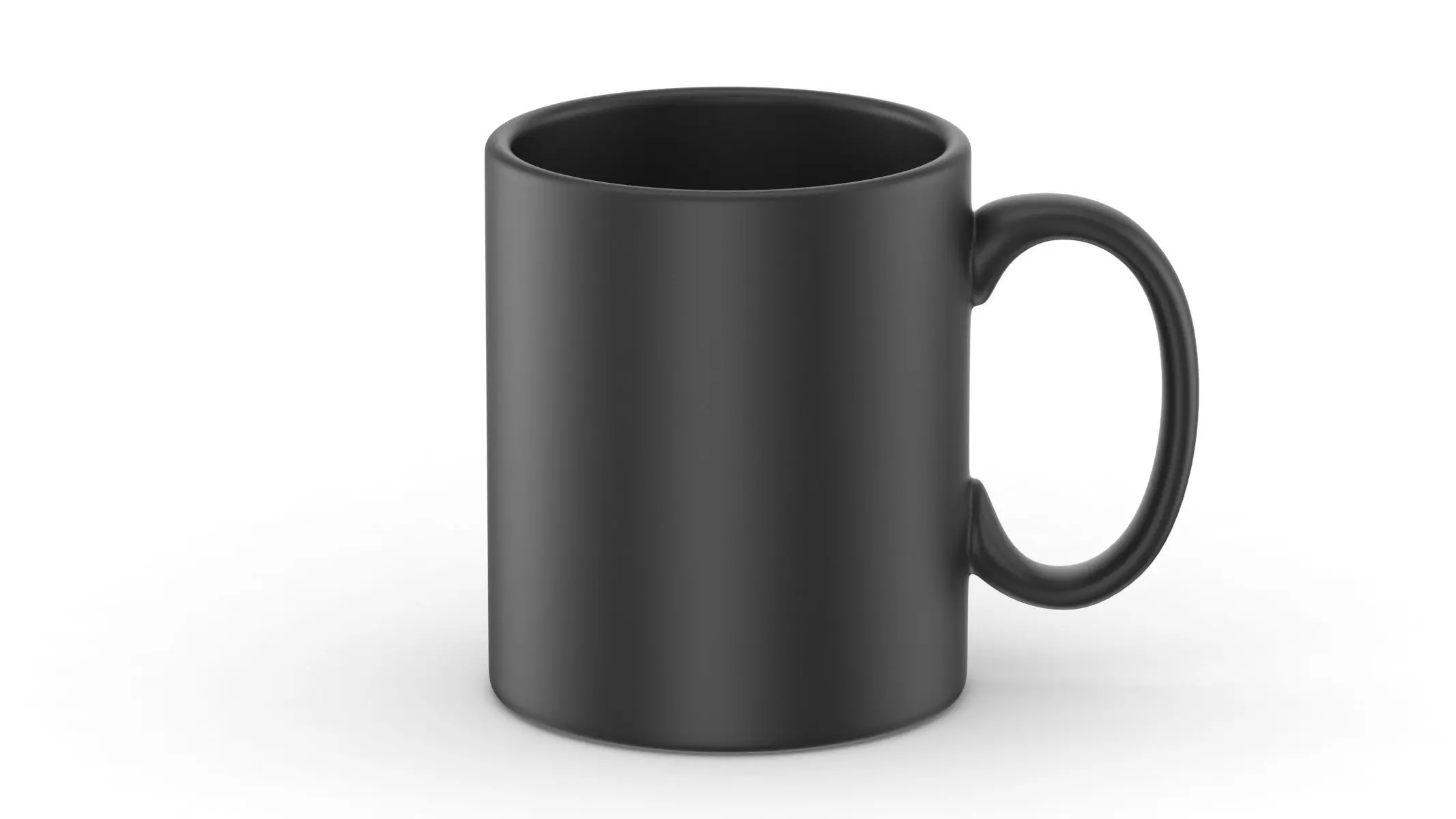 Black Matte Mug Low-poly 3D model_0