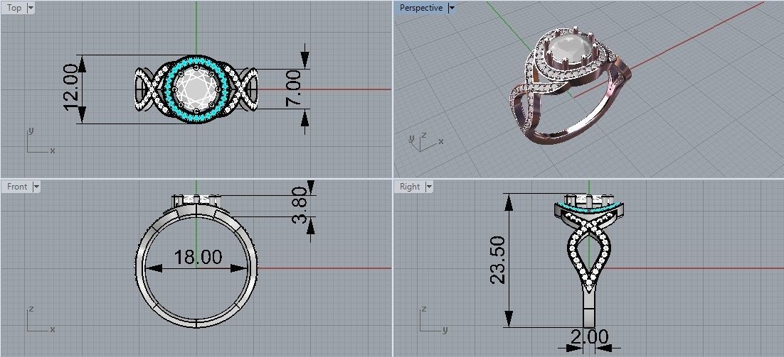 Infinity Engagement Ring 3D print model_1