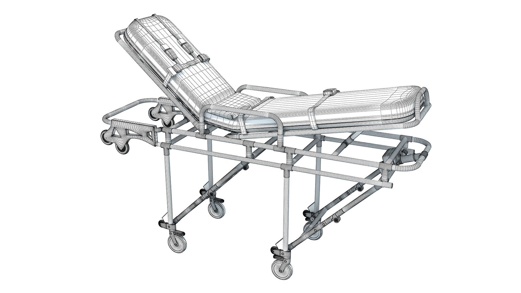 Ambulance Stretcher 3D model_14