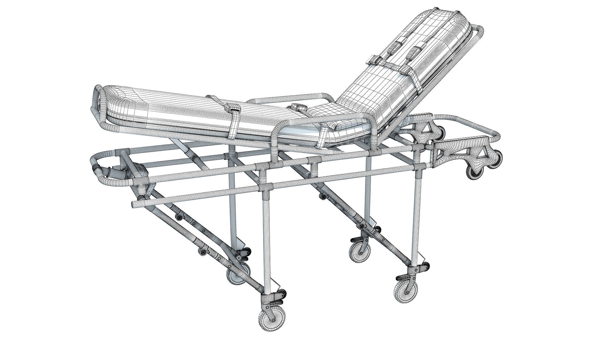 Ambulance Stretcher 3D model_12