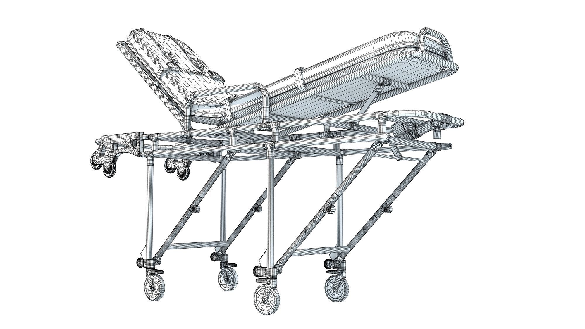 Ambulance Stretcher 3D model_15