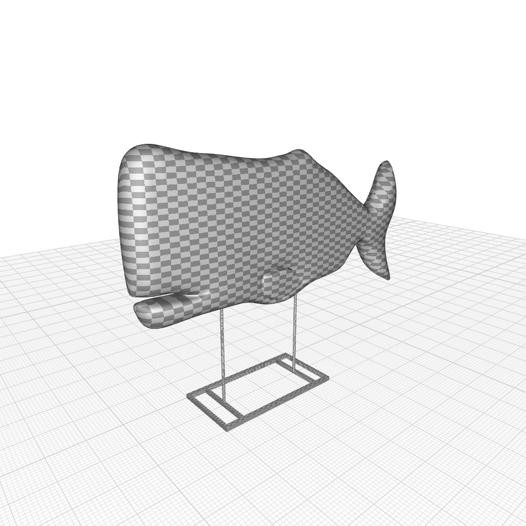 Wood Whale Decor  3D model_2