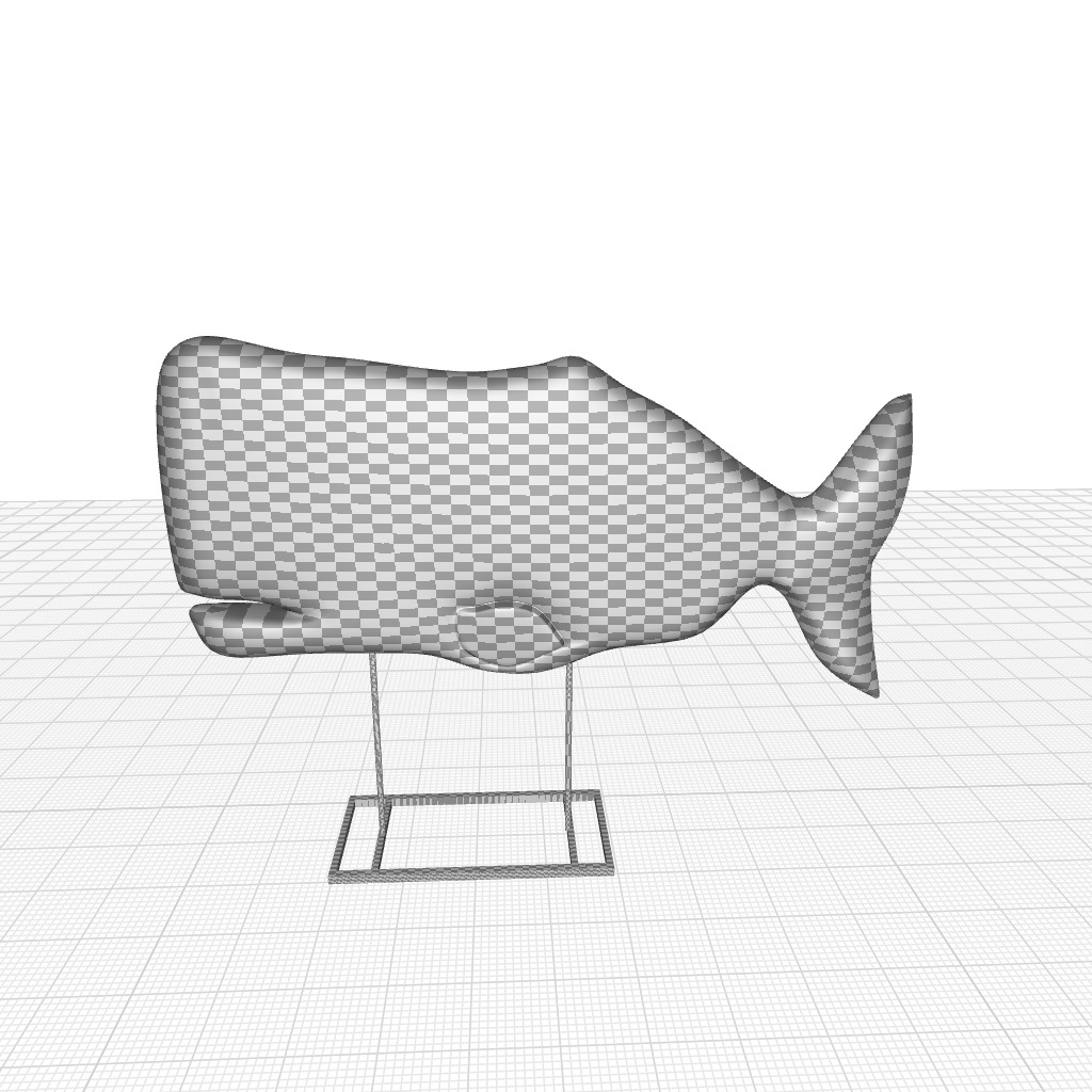Wood Whale Decor  3D model_3