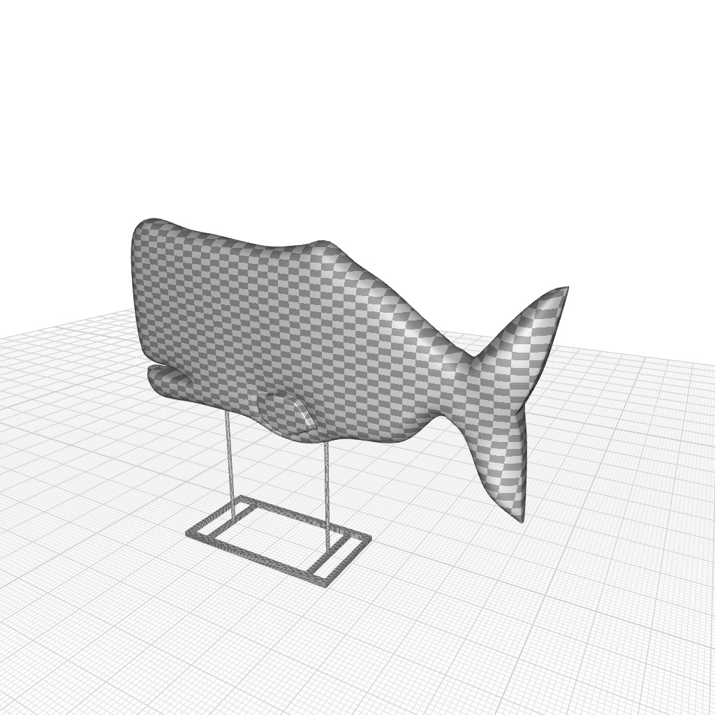 Wood Whale Decor  3D model_4