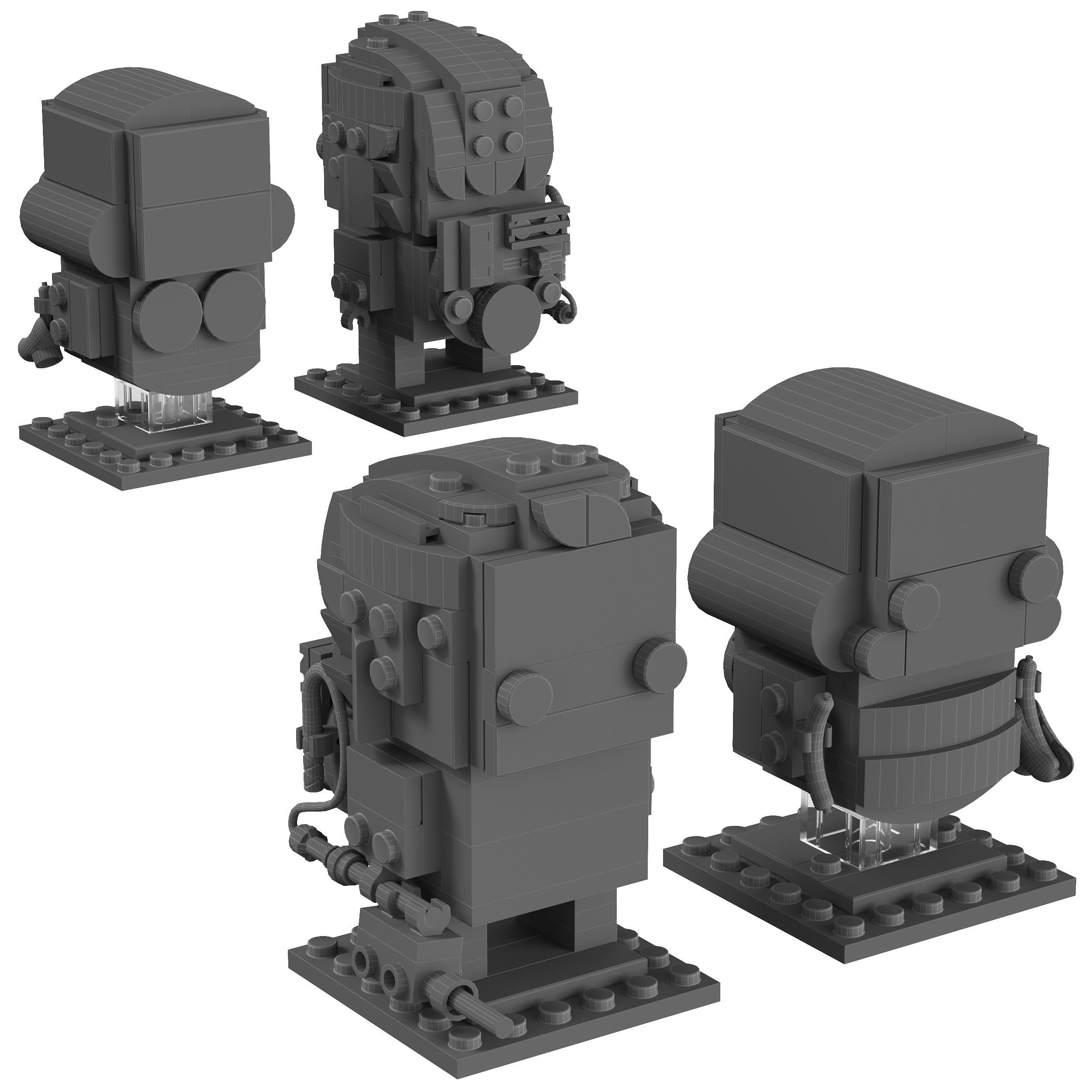 Lego BrickHeadz - 41622 Peter Venkman and Slimer 3D model_1