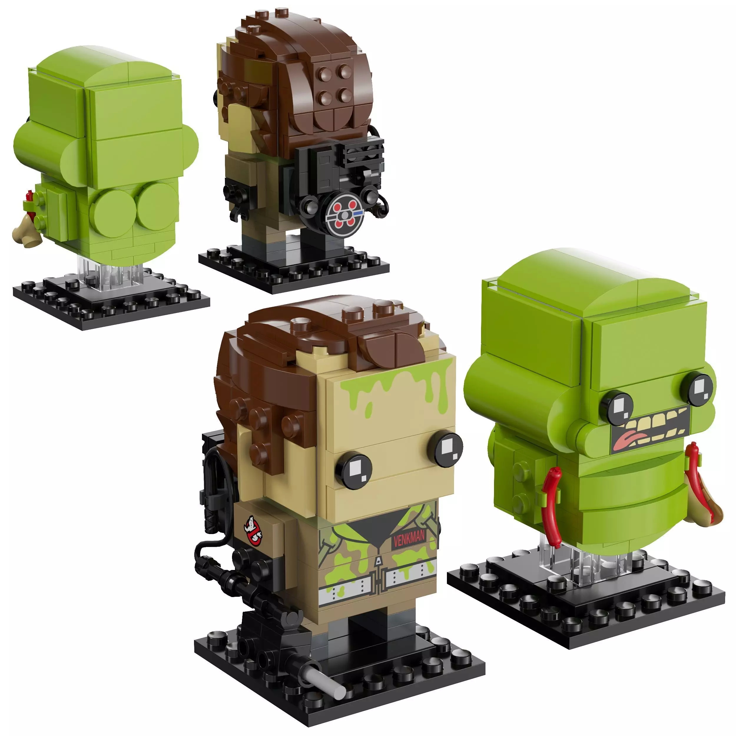 Lego BrickHeadz - 41622 Peter Venkman and Slimer 3D model_0