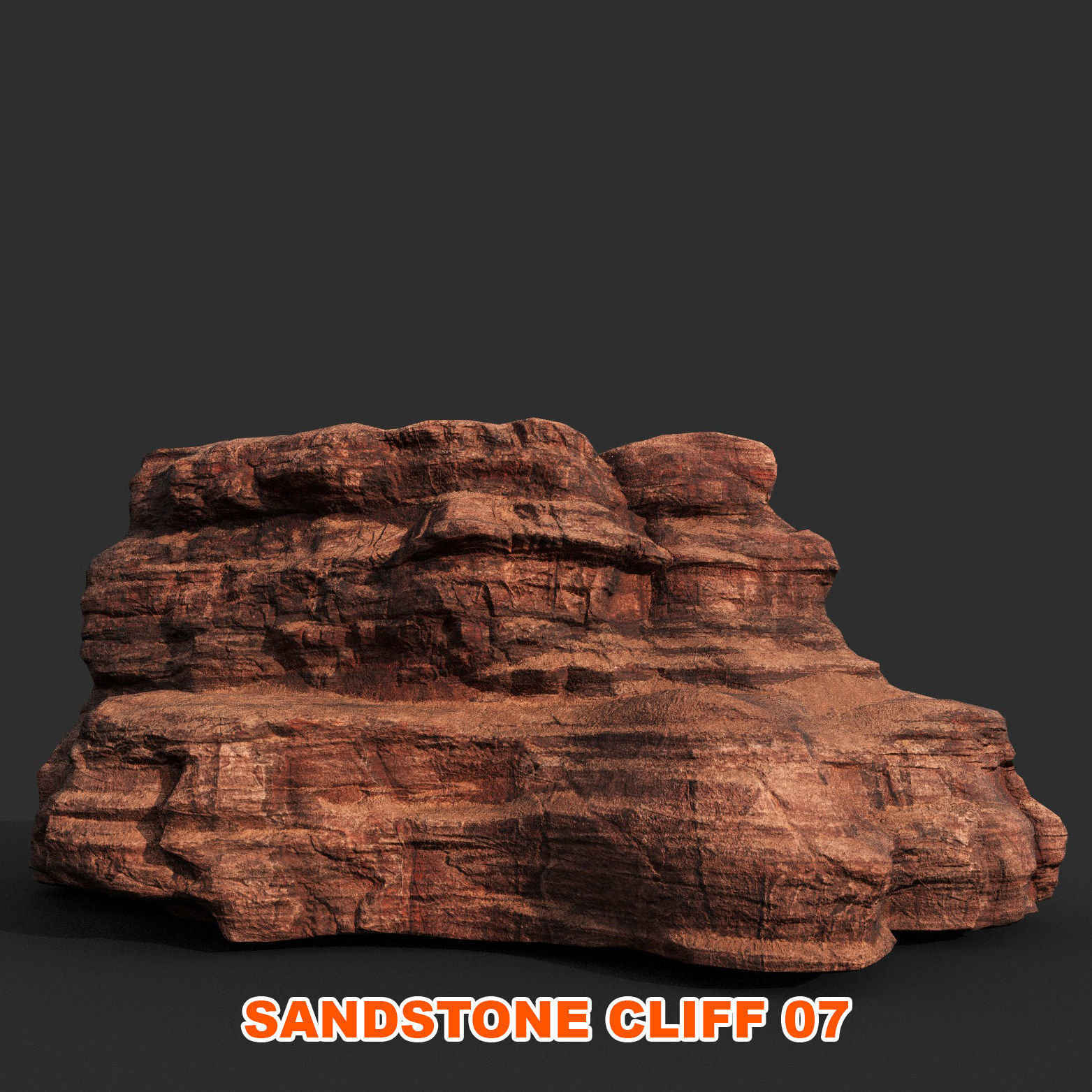Low poly Sandstone Canyon Cliff 210223 Low-poly 3D model_31
