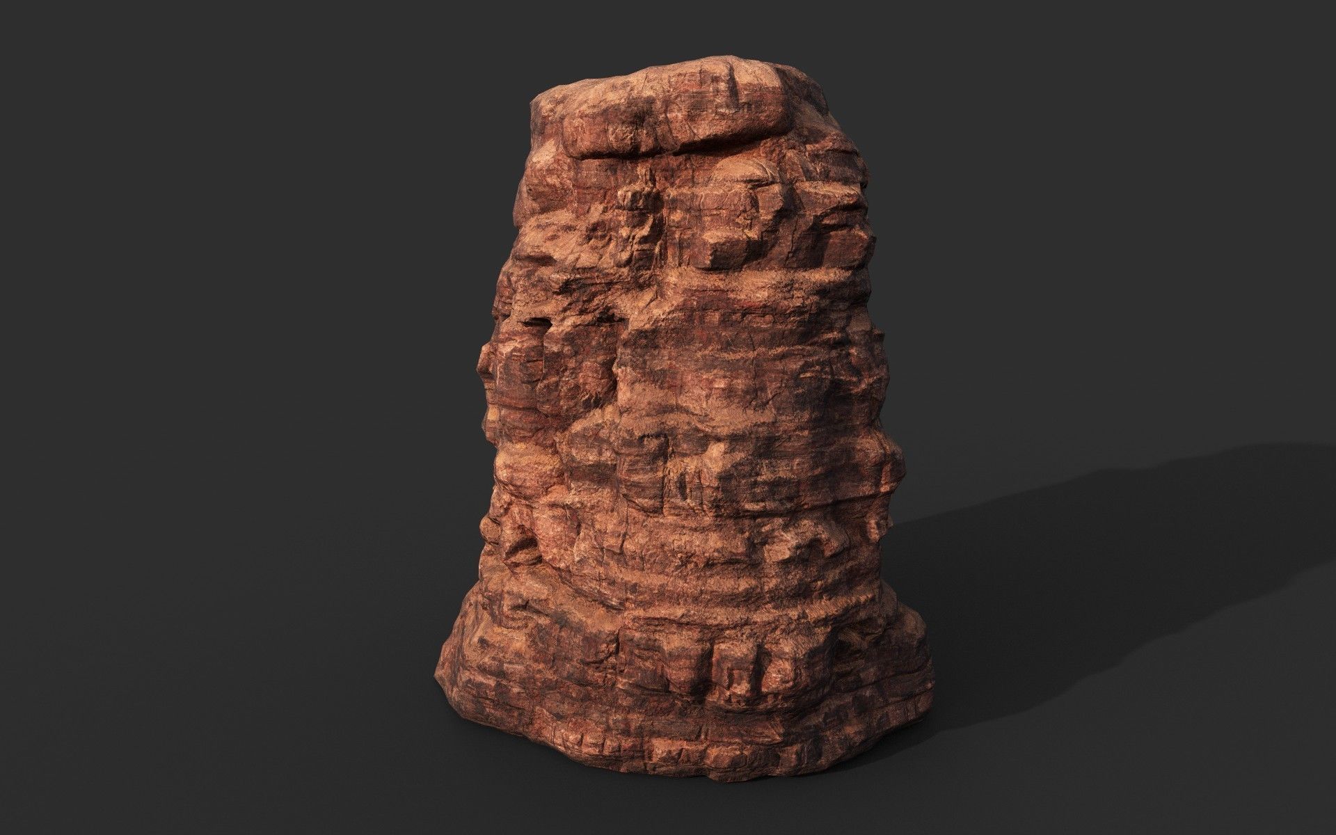 Low poly Sandstone Canyon Cliff 210223 Low-poly 3D model_3