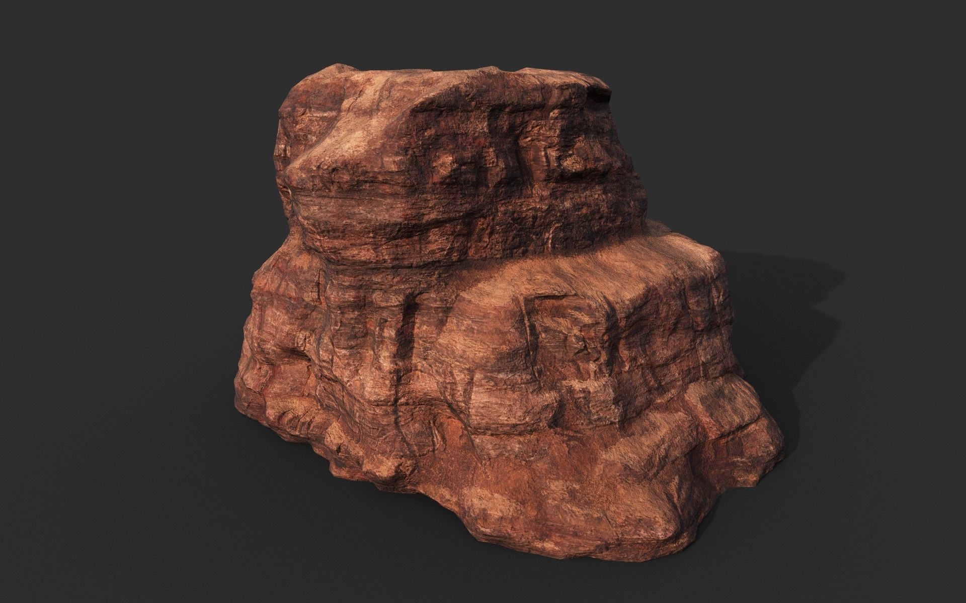 Low poly Sandstone Canyon Cliff 210223 Low-poly 3D model_19