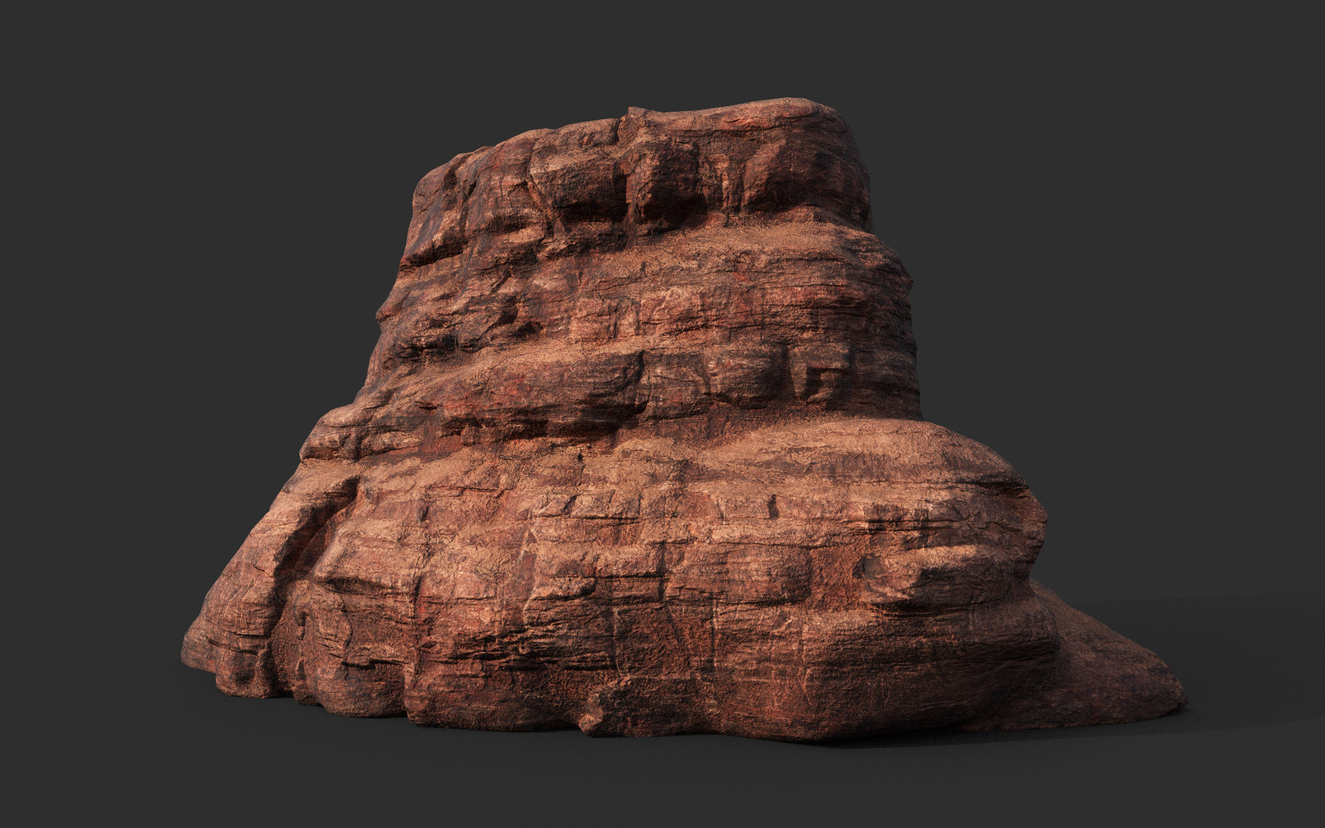 Low poly Sandstone Canyon Cliff 210223 Low-poly 3D model_29
