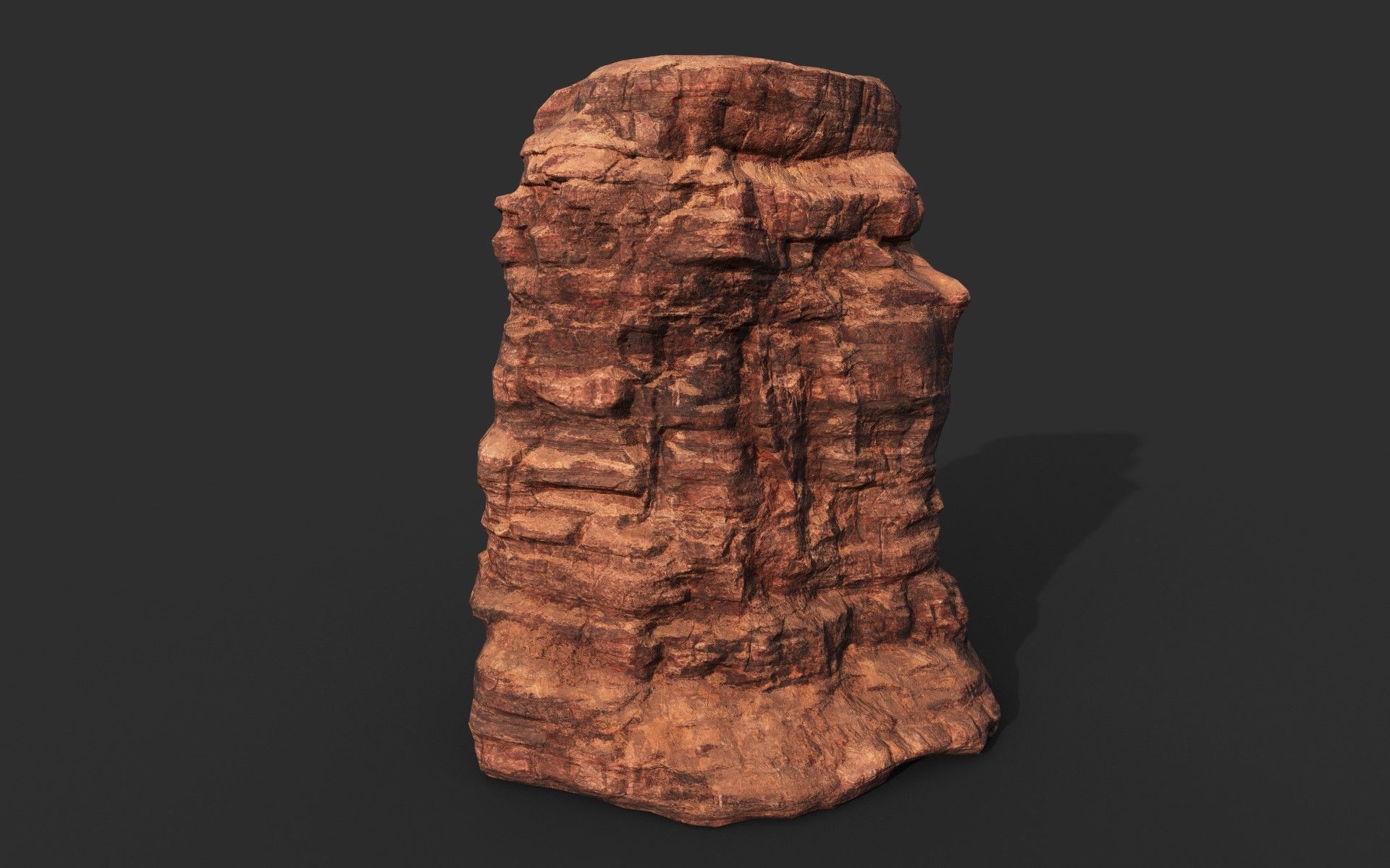 Low poly Sandstone Canyon Cliff 210223 Low-poly 3D model_4