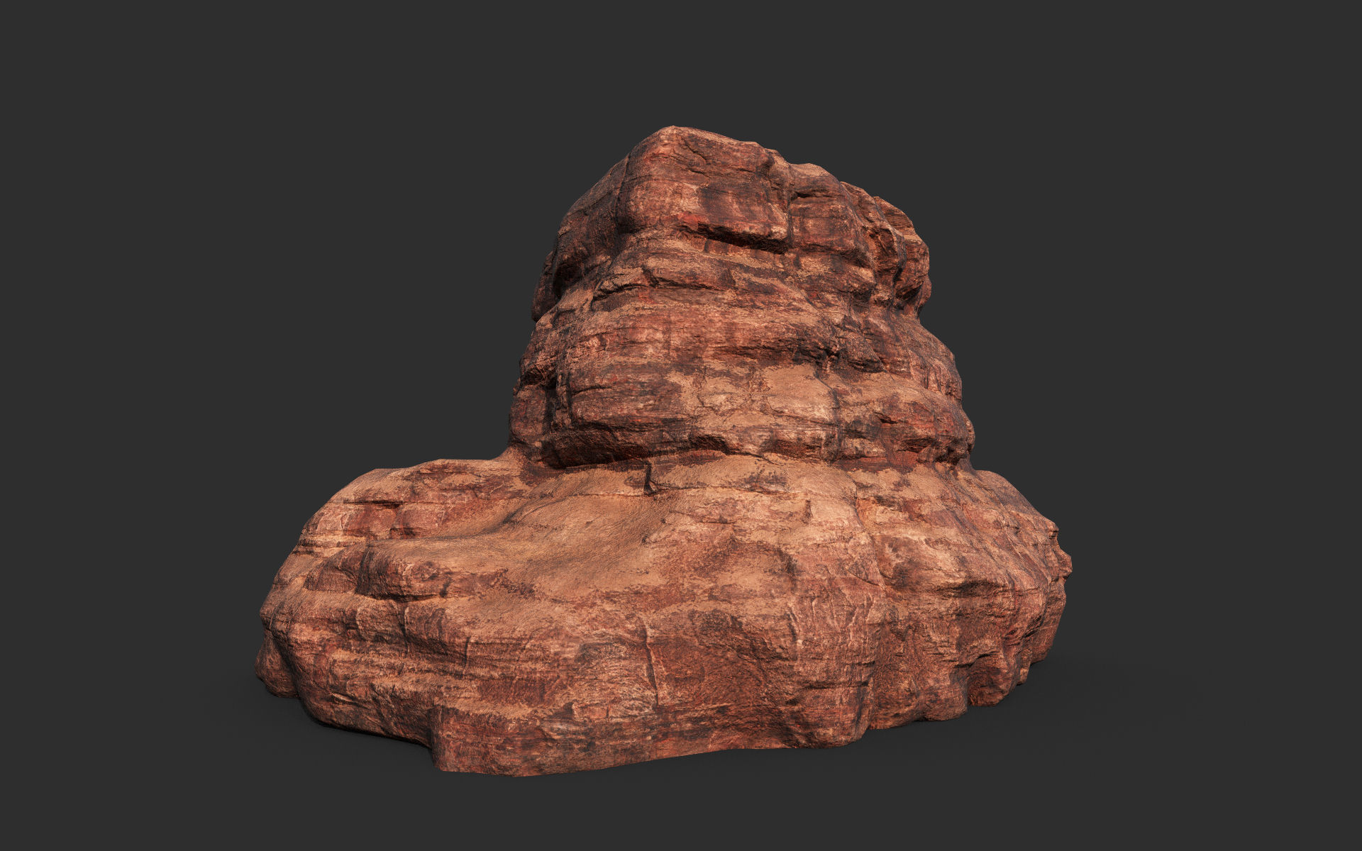 Low poly Sandstone Canyon Cliff 210223 Low-poly 3D model_28