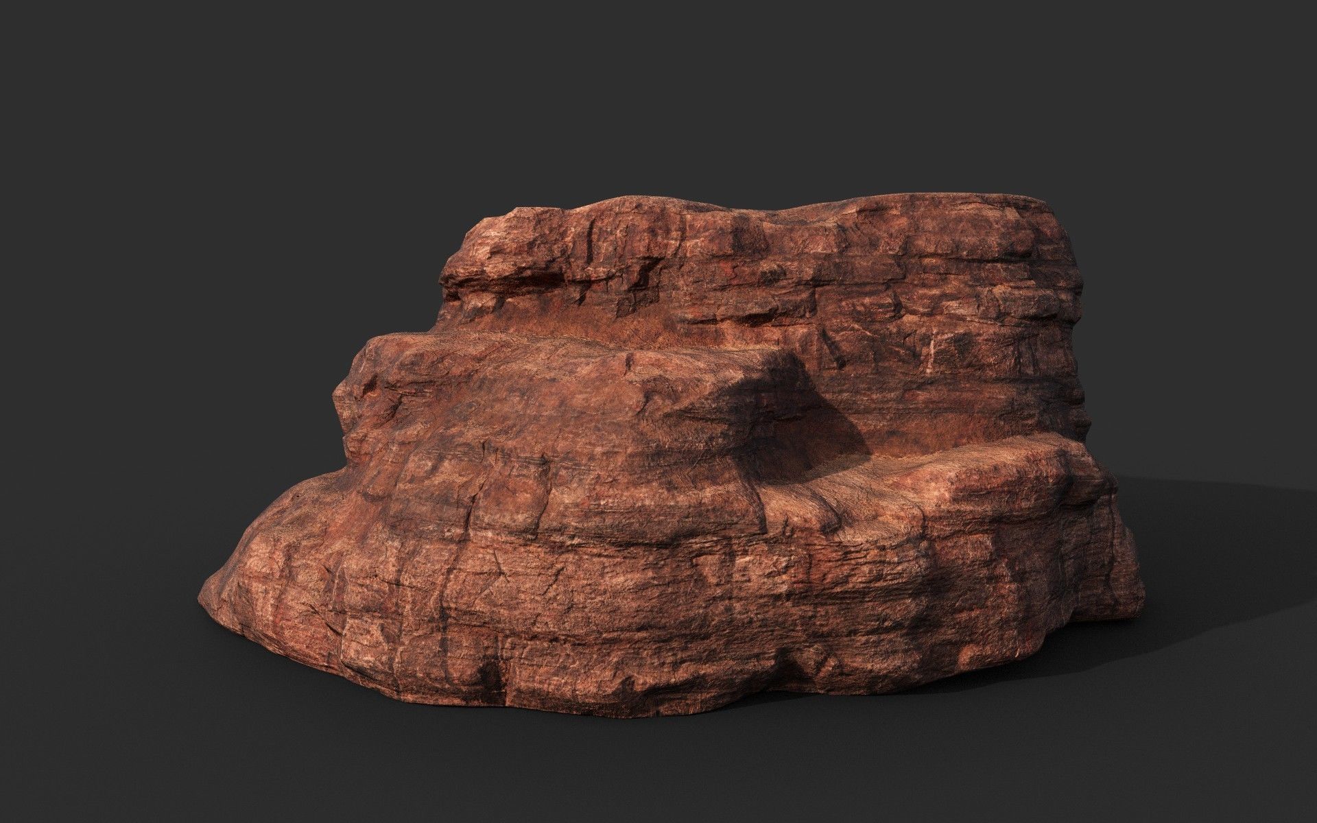 Low poly Sandstone Canyon Cliff 210223 Low-poly 3D model_22