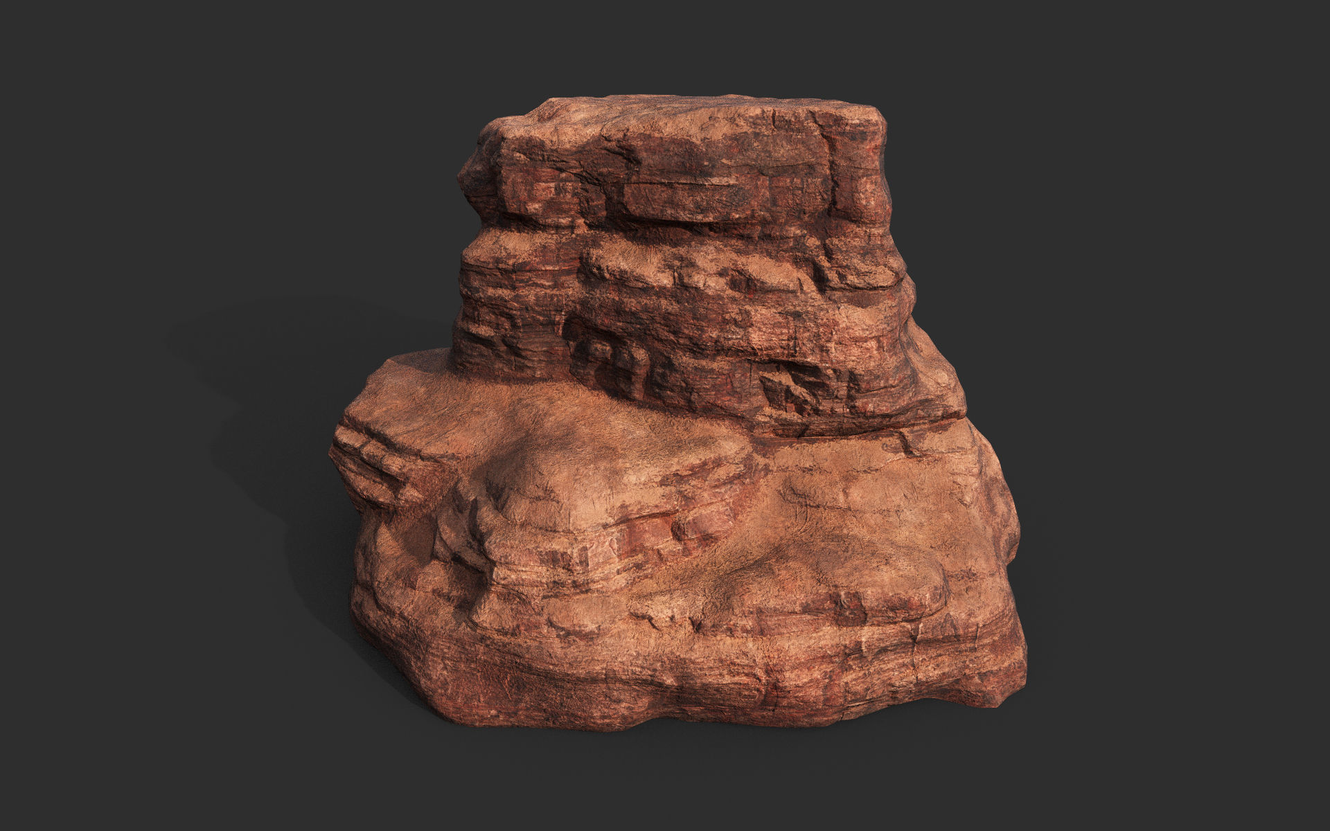 Low poly Sandstone Canyon Cliff 210223 Low-poly 3D model_27