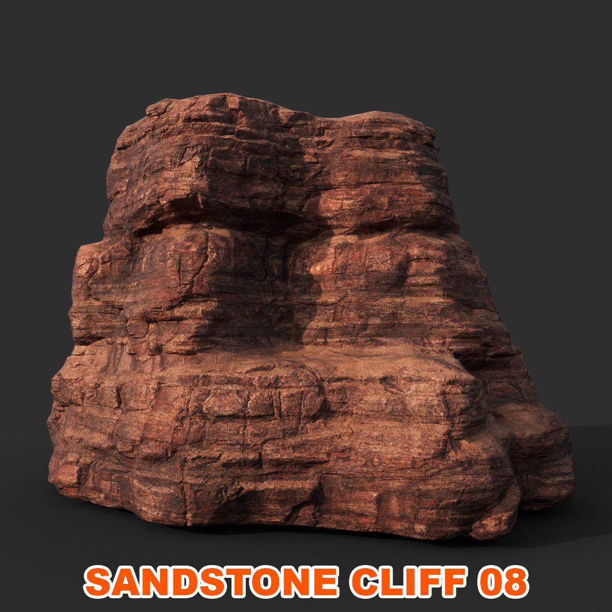 Low poly Sandstone Canyon Cliff 210223 Low-poly 3D model_36