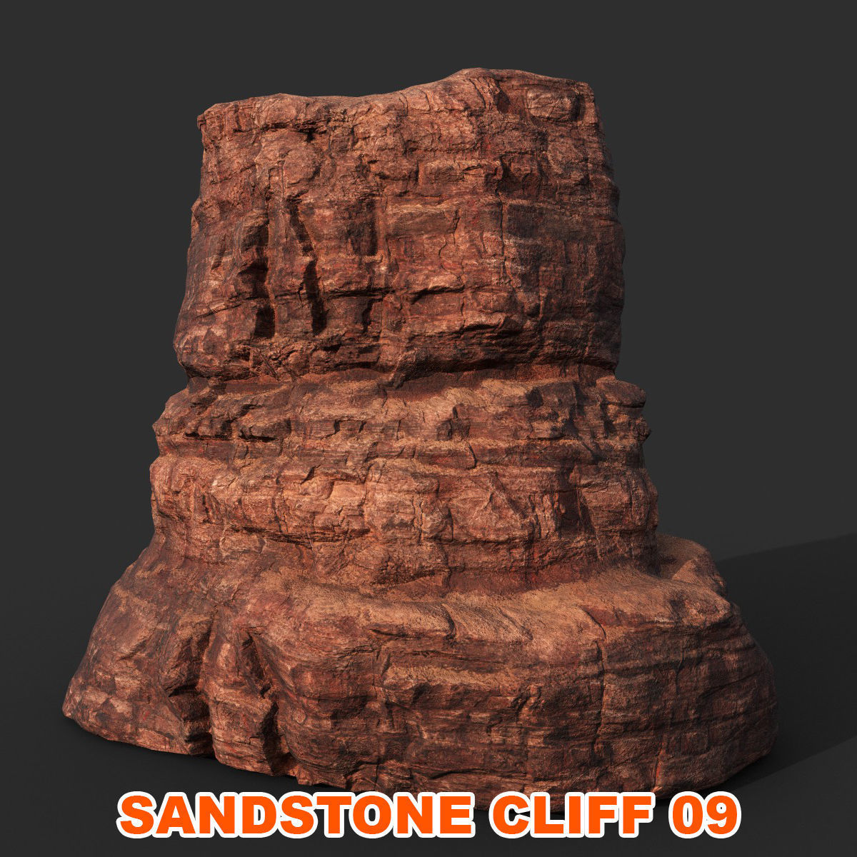 Low poly Sandstone Canyon Cliff 210223 Low-poly 3D model_41